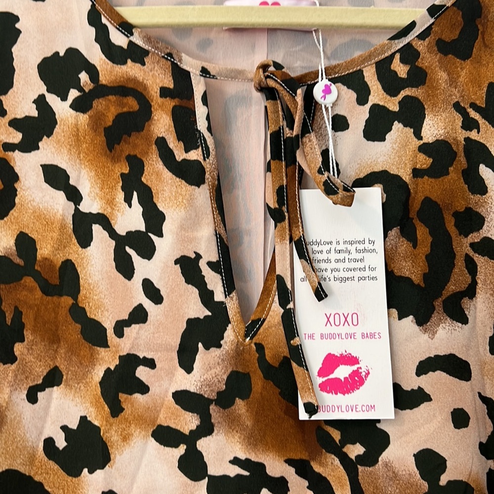 BuddyLove cheetah print bell sleeve dress - Picture 3 of 3